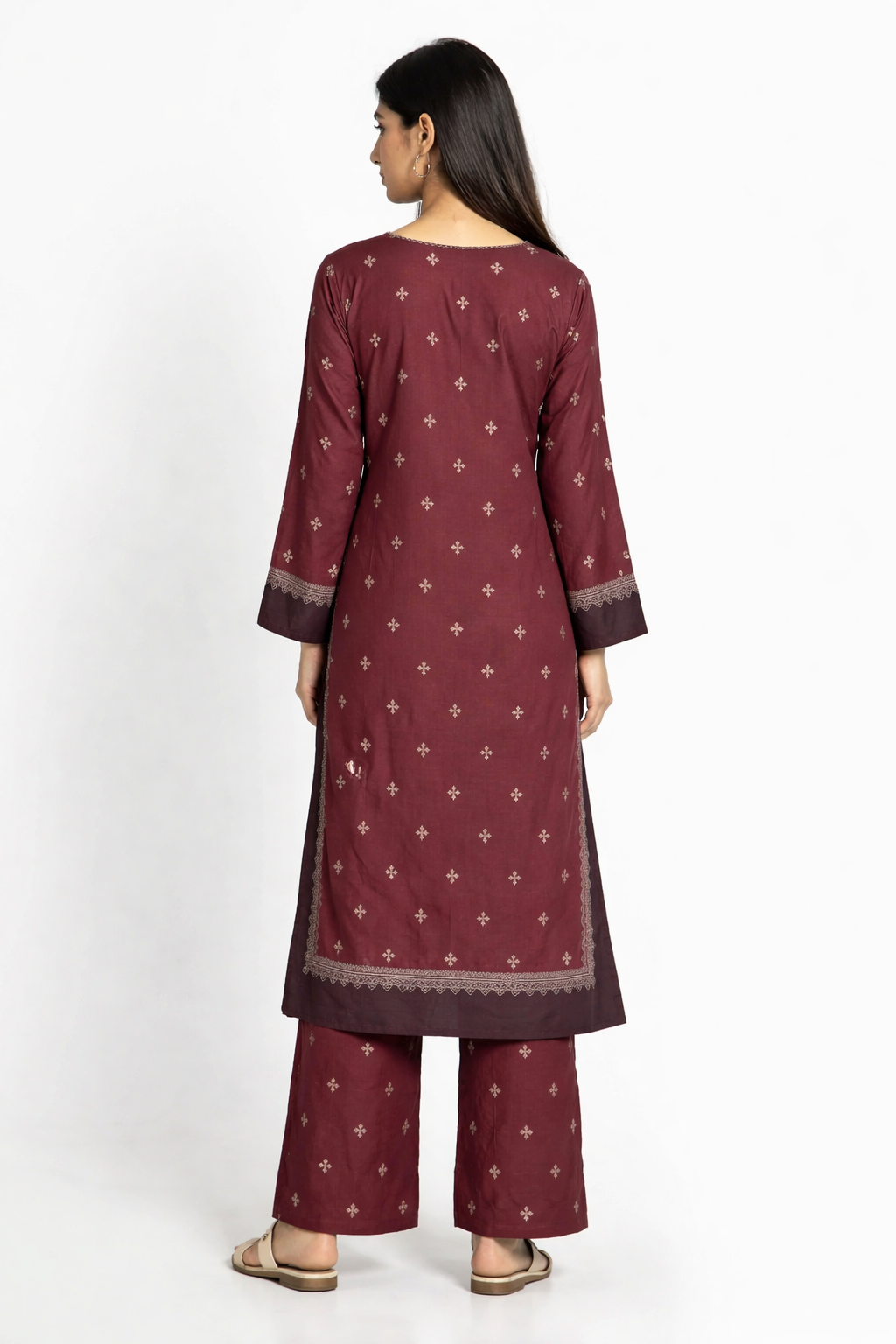 Maroon Printed Lawn 2PC Suit for Women Noura 972