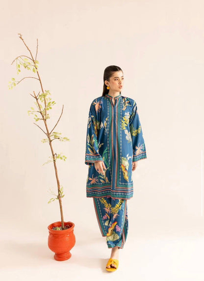 Noura Blue Printed Co-Ord Set for Women 907