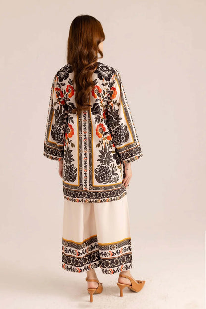 Noura Trendy Beige & Black Butter Co-Ord Set - 902