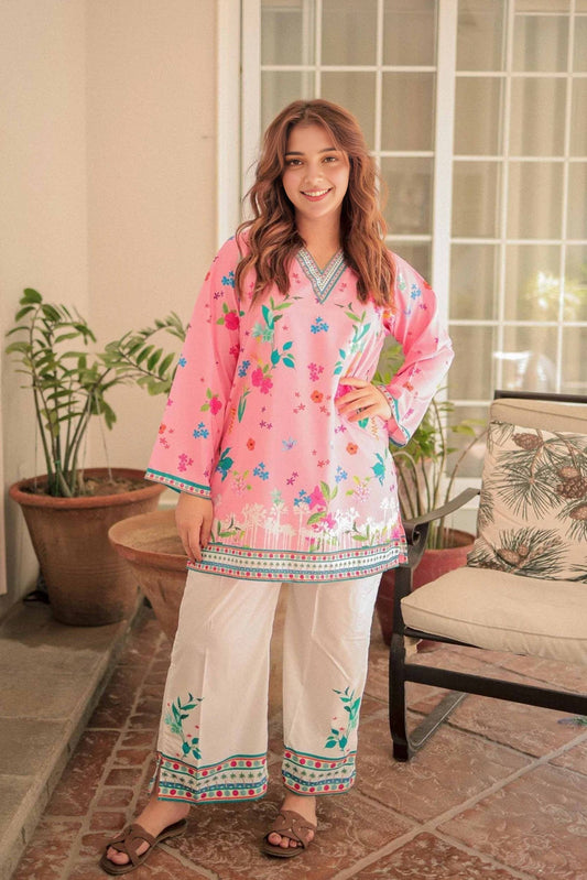 Pink Digital Printed 2 pcs Co-Ord Noura 903