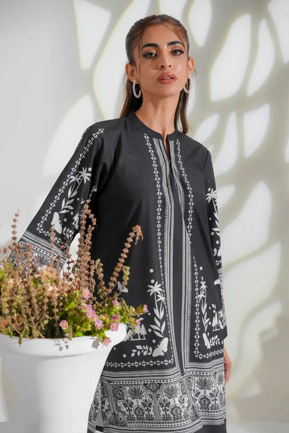 Monochrome Digital Printed 2PC Co-Ord Set Noura 919