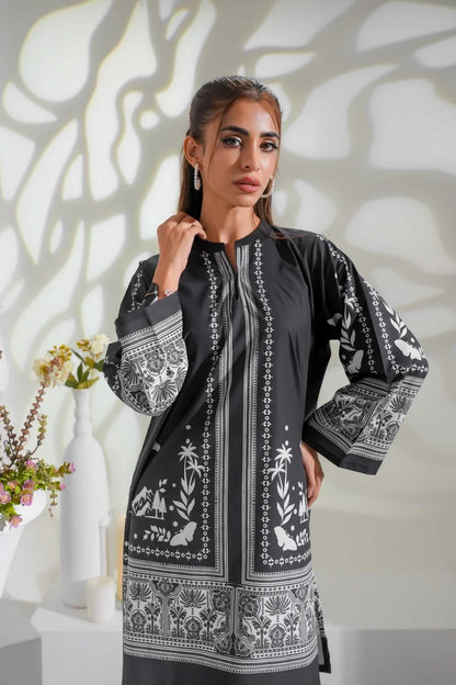 Monochrome Digital Printed 2PC Co-Ord Set Noura 919