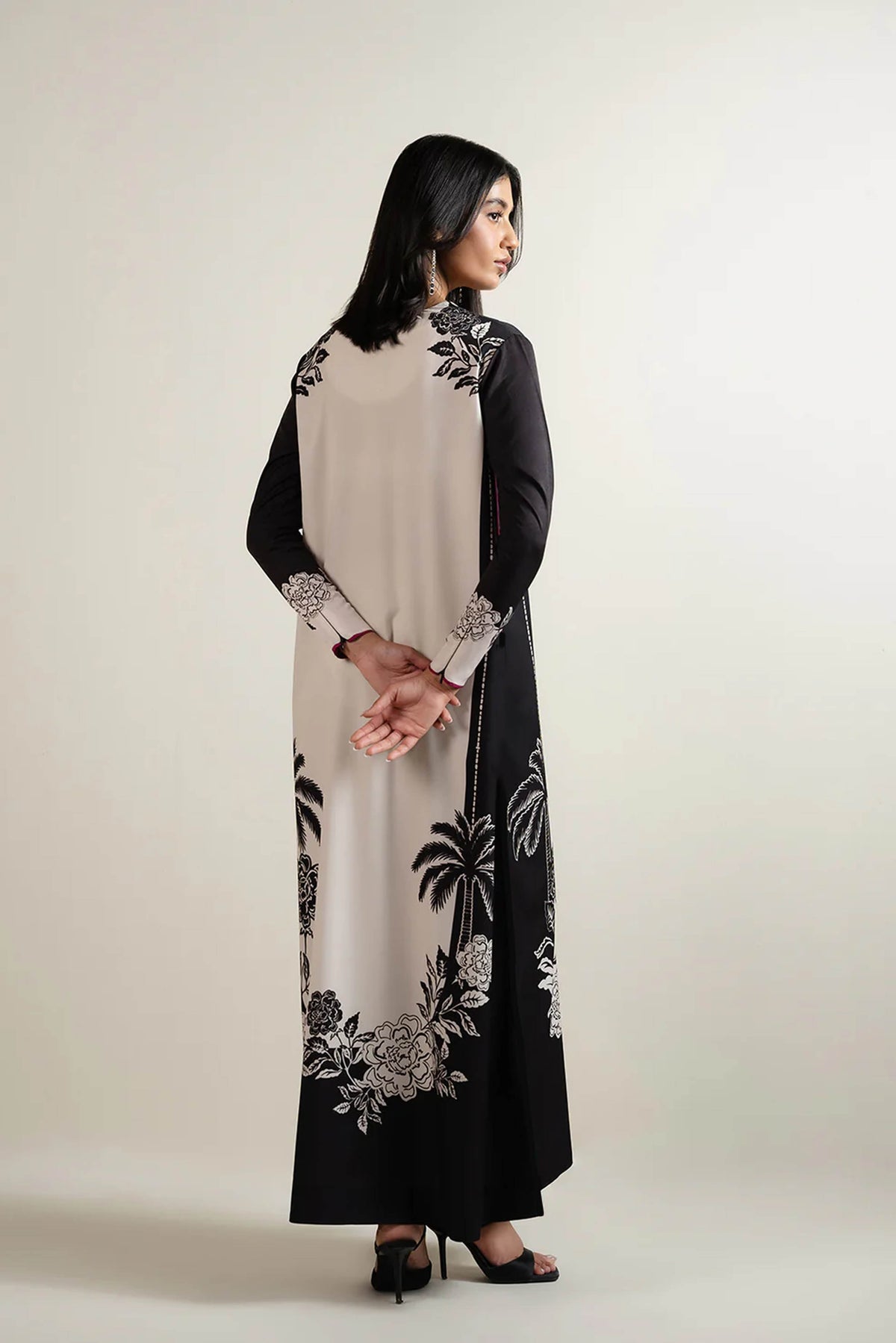 Noura Black Printed 2 Piece Outfit for Women 927