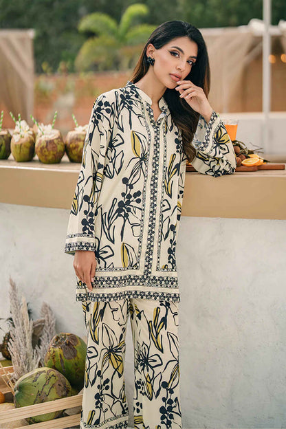 Noura Branded Charmeuse Silk Digital 2Pcs Dress 928
