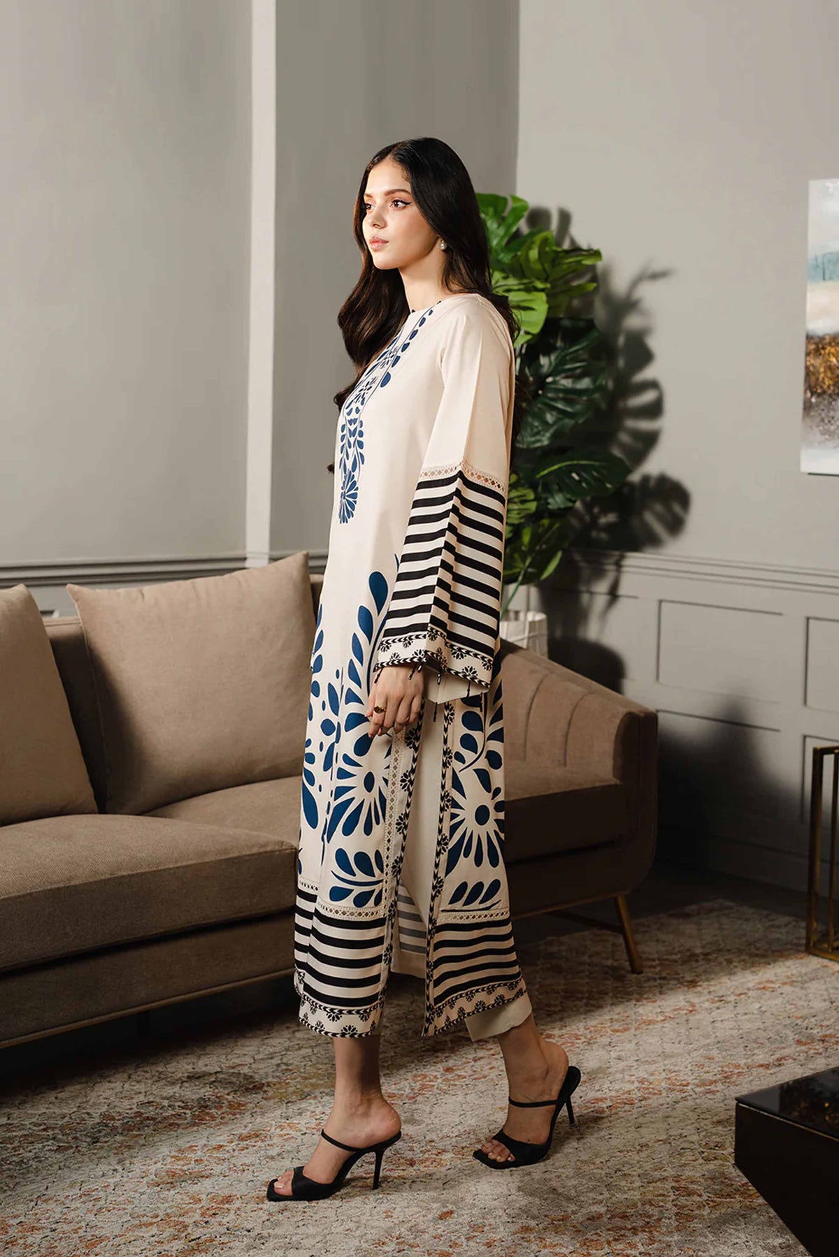 Maroon Printed 2PC Lawn Outfit Noura Apparel 929