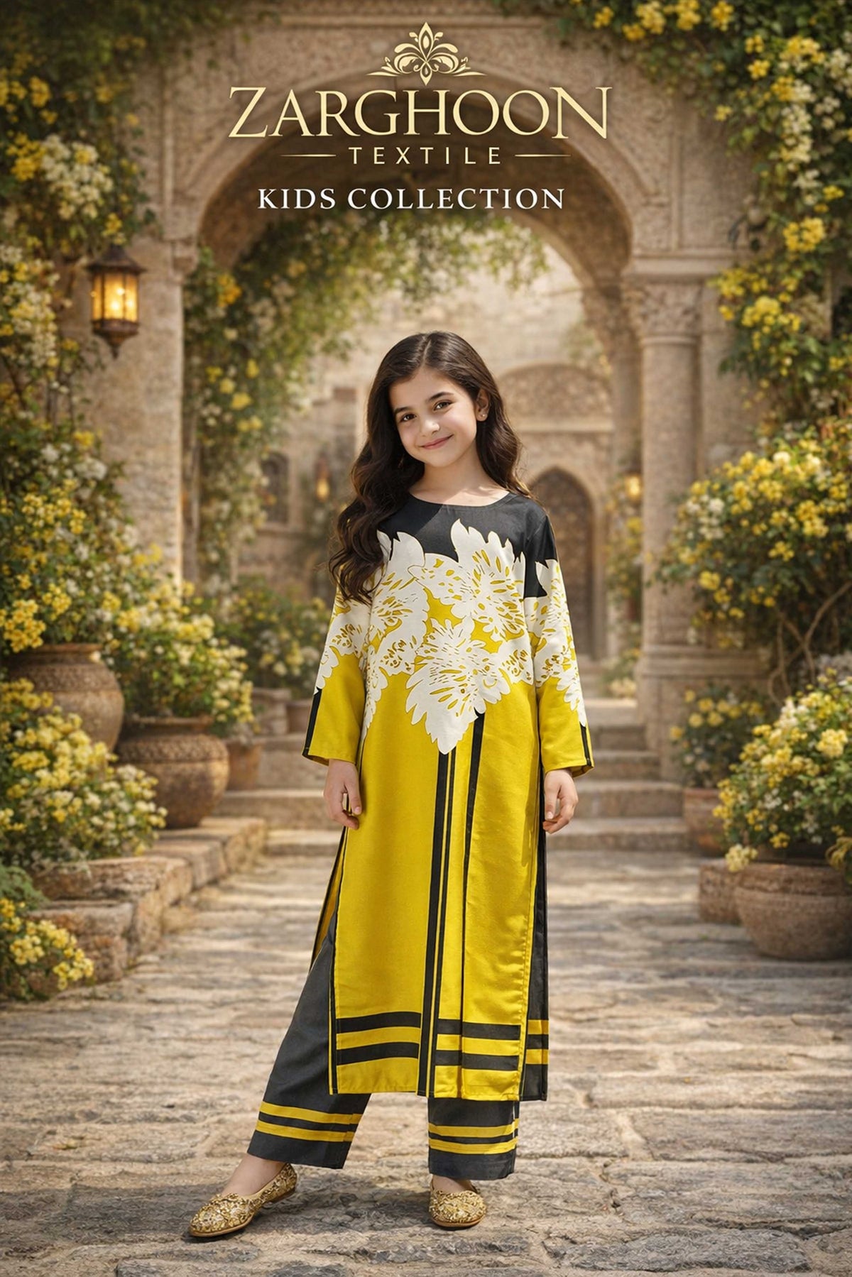 Noura This bright yellow will make your little girl look super 937