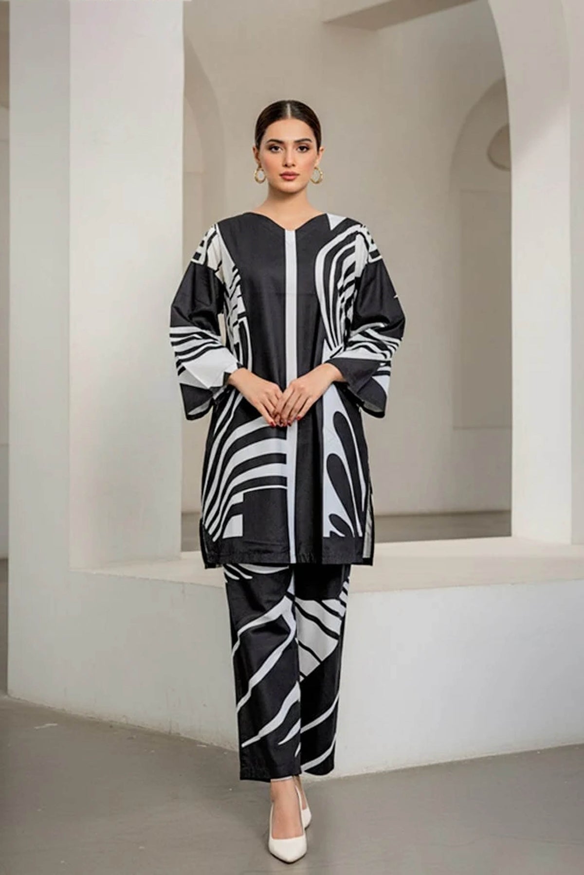 Noura Chic Printed 2PC Outfit for Women 938