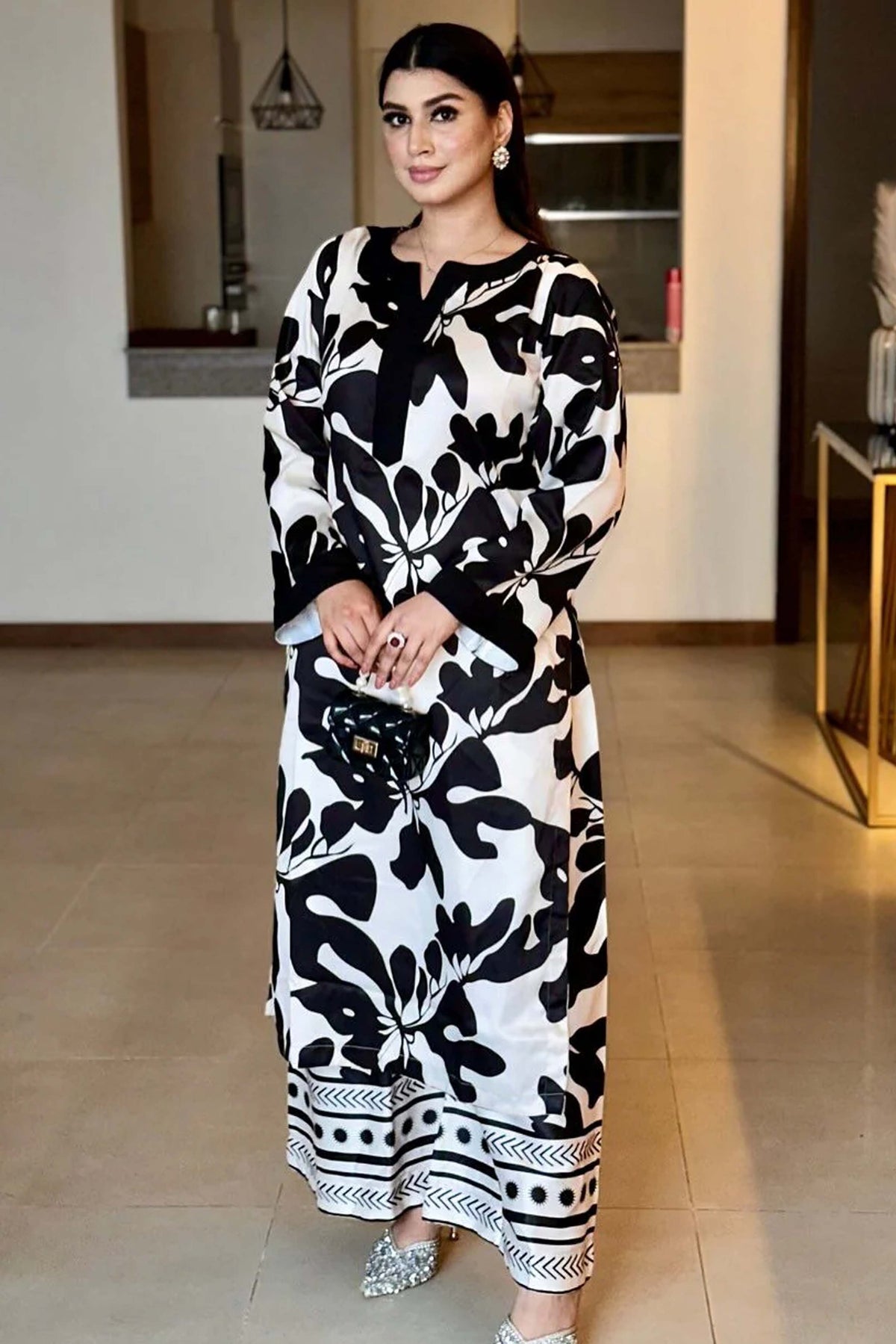 Noura Moss Crepe Printed Set for Women 941