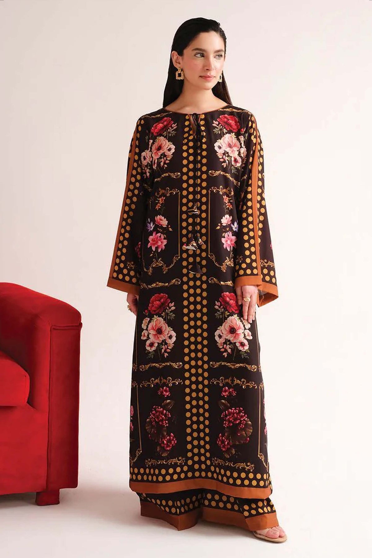 Noura Winter Print Co-Ord for Women in Khaddar 948