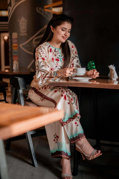 Noura Winter Printed Khaddar 2PC Set for Women 951