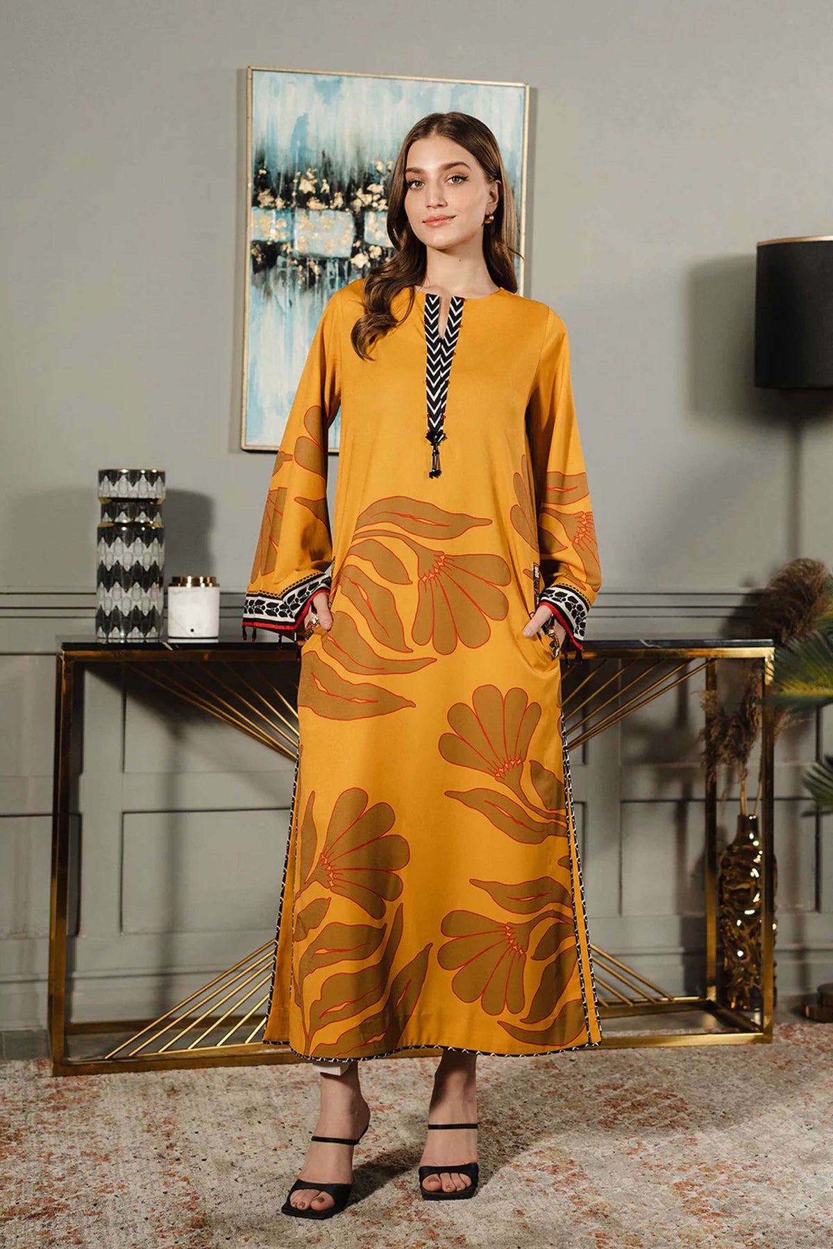 Noura Breezy Printed Shirt & Trouser Set for Women 952