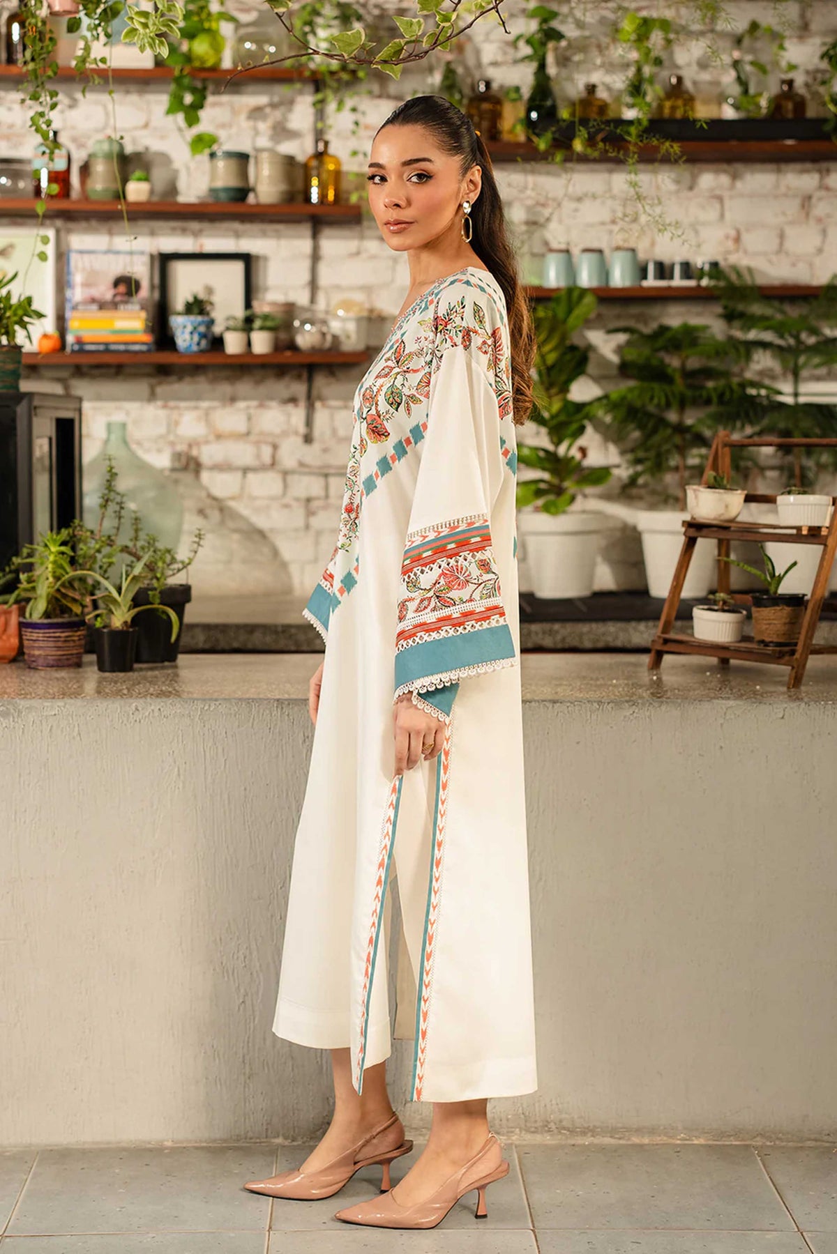 Noura Elegant Printed Shirt Trouser Set for Women 956