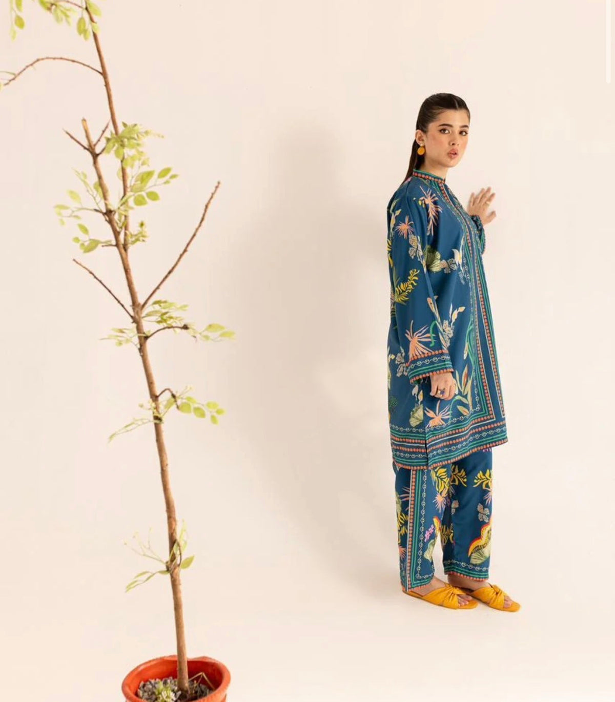 Noura Blue Printed Co-Ord Set for Women 907