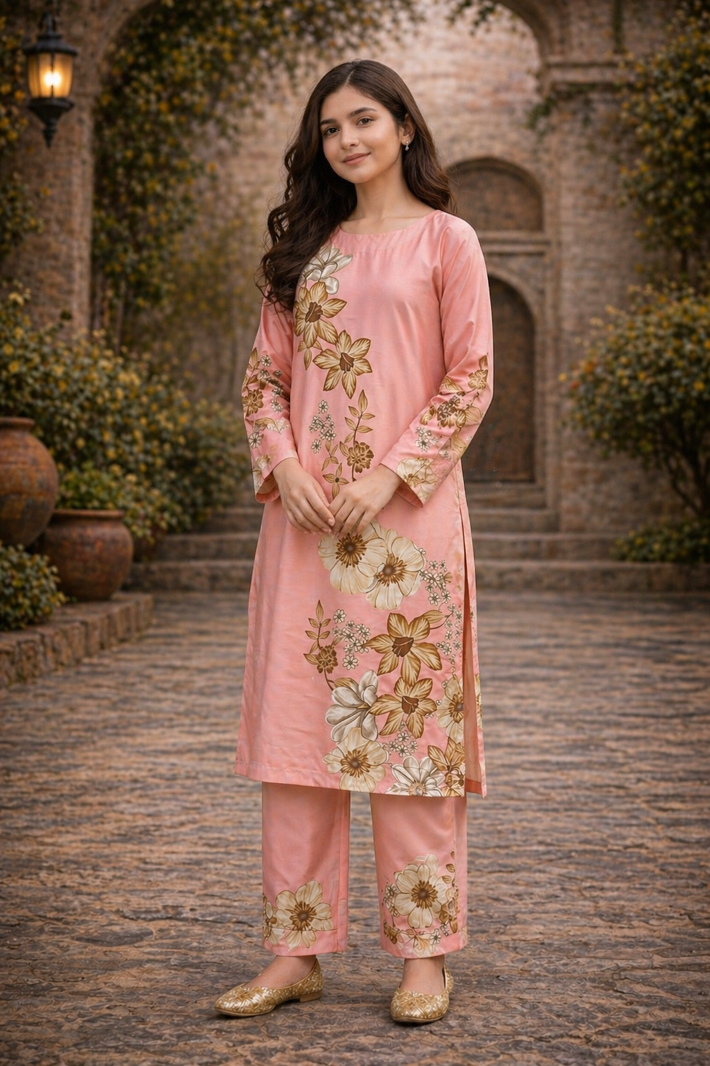 Noura Modern Printed Crepe Two-Piece for Women 940