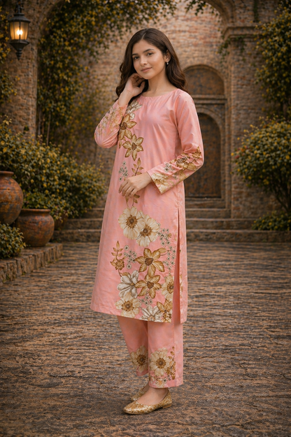Noura Modern Printed Crepe Two-Piece for Women 940