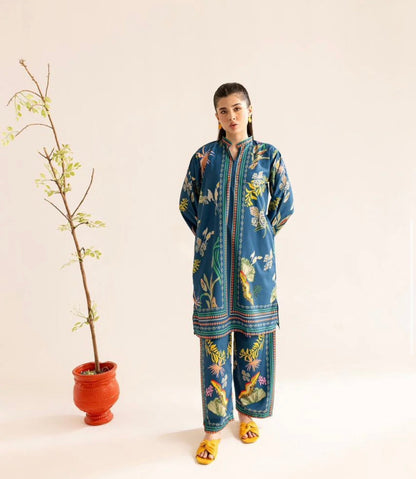 Noura Blue Printed Co-Ord Set for Women 907
