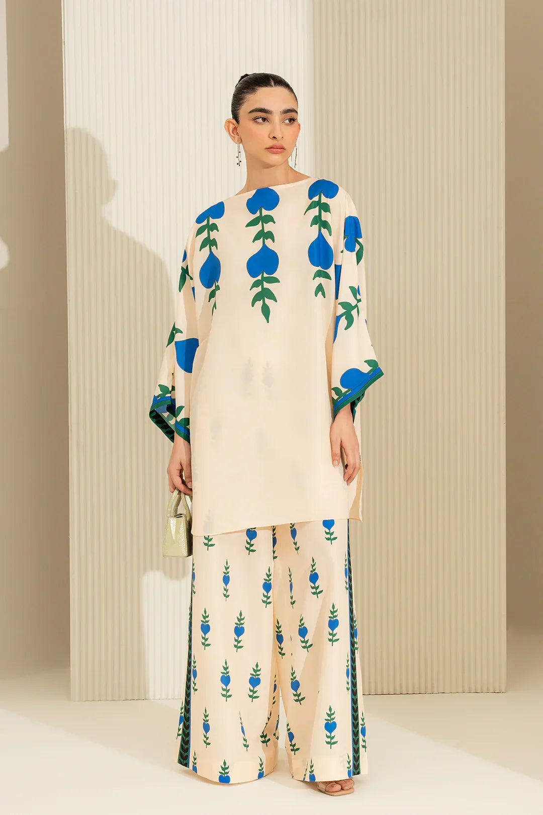 Noura Poly Cotton Blue Co-Ord Sets 911